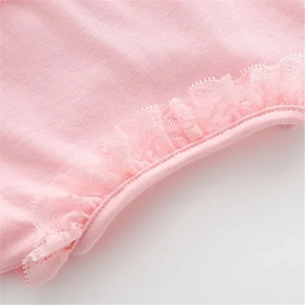 Cotton Bodysuit For Newborns Summer Short Sleeve Jumpsuit For Girls Lace New born 1st Birthday Party Clothes Twin Clothing 2023 - Image 4