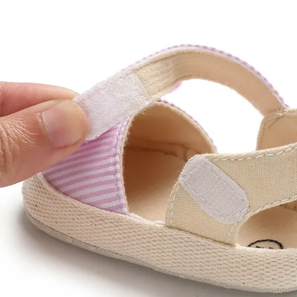 2019 Children Summer Shoes Newborn Infant Baby Girl Boy Soft Crib Shoes Infants Anti-slip Sneaker Striped Bow Prewalker 0-18M - Image 3
