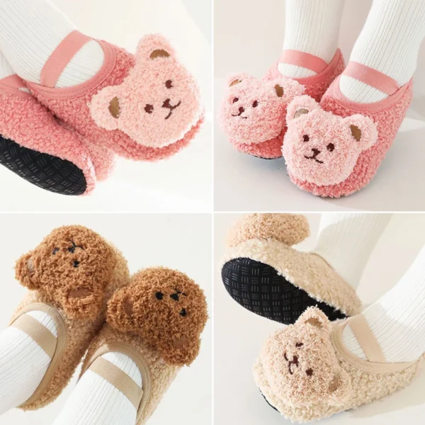 Winter Infant Floor Socks Soft Bottom Anti-slip Newborn Learning Walking Shoes Cute Cartoon Bear Baby Boat Sock Kids Footwear 모자 - Image 4