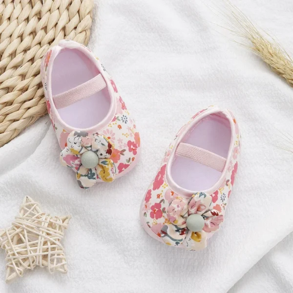 Baby Shoes for Kids Girls Colorful Flowers Princess Shoes Infant Toddler Soft Cotton Anti-slip First Walkers Shoes 0-18 Months - Image 3