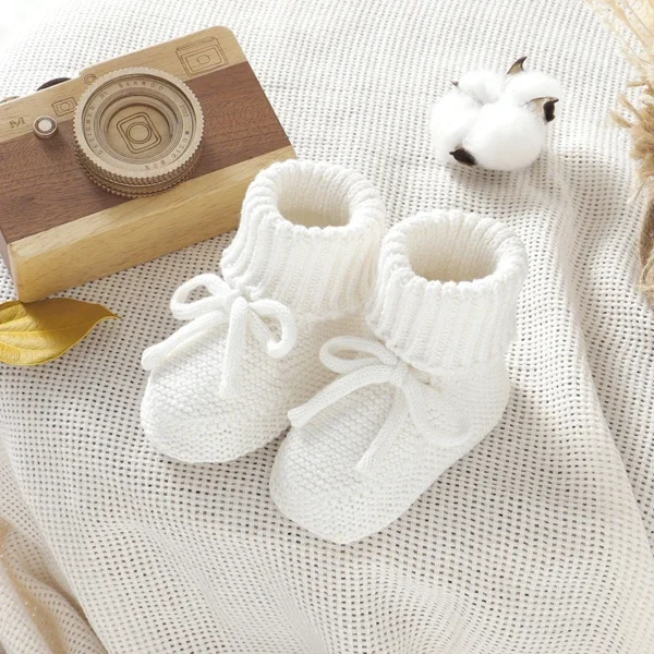 Infant Baby Shoes Cotton Knitted Newborn Girl Boy Boots Fashion Solid Warm Toddler Kid Slip-On Bed Shoes Handmade 0-18M Footwear - Image 6