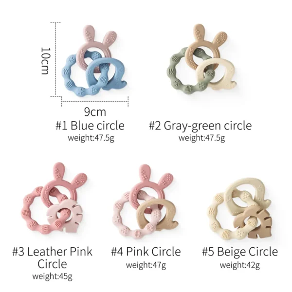 1Pcs Baby Silicone Teether Ring BPA Free Rattles Bracelet Food Grade Newborn Baby Accessories Cartoon Silicone Teething Toys - Image 6