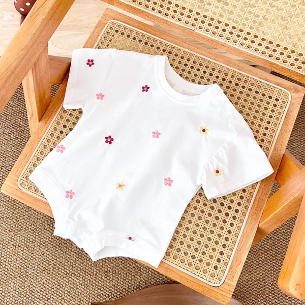 Summer Baby Romper Newborn Floral Print Round Neck Short Sleeved Jumpsuit Cotton Infant Bodysuit Girls Child Clothing 0-18M - Image 6