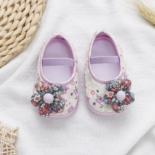 Baby Shoes for Kids Girls Colorful Flowers Princess Shoes Infant Toddler Soft Cotton Anti-slip First Walkers Shoes 0-18 Months - Image 4