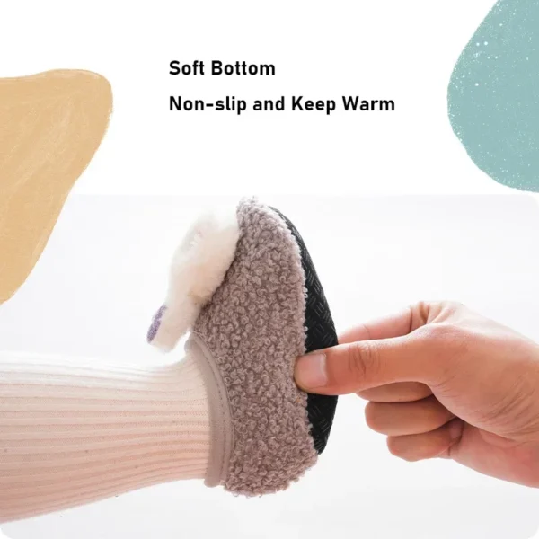 Autumn Winter Baby Slippers Toddler Plush Floor Sock Shoes Children Soft Sole Walking Shoes Indoor Home Anti-slip Kids Shoes - Image 6