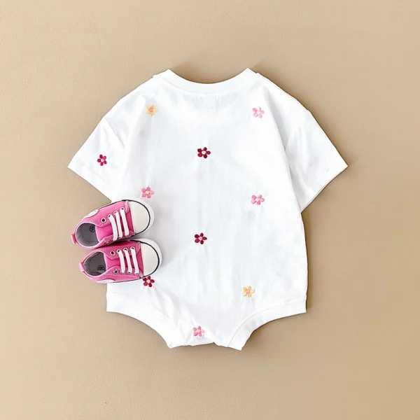 Summer Baby Romper Newborn Floral Print Round Neck Short Sleeved Jumpsuit Cotton Infant Bodysuit Girls Child Clothing 0-18M - Image 4