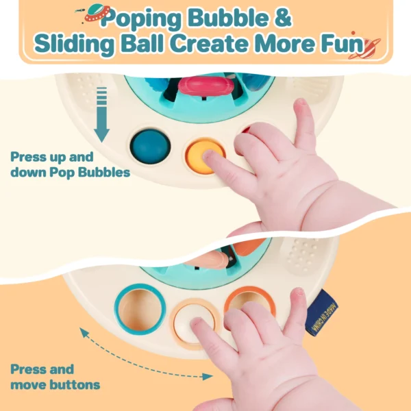 Montessori Toys, Sensory Toys for Toddlers,UFO Food Grade Silicone Pull String Activity Toy,Travel Toys for Baby,Baby Toys - Image 3