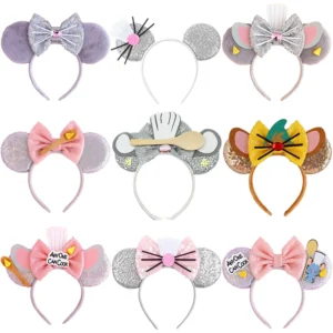 Cartoon Disney Ratatouille Remy Ear Headband for Adults Mickey Mouse Hairbands Women Girls Holiday Hair Accessories Kids Gifts