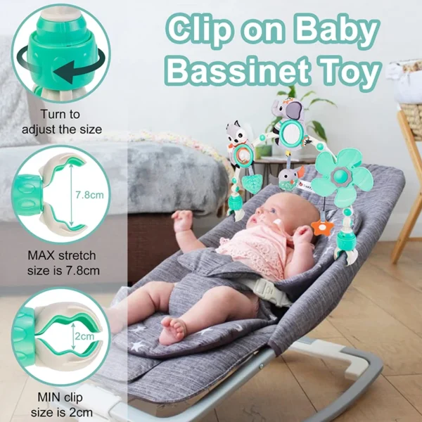 Baby Stroller Arch Toy Baby Crib Mobile Musical Animal Foldable Travel Car Seat Activity Bouncers Pram for Newborn Sensory Toy - Image 3