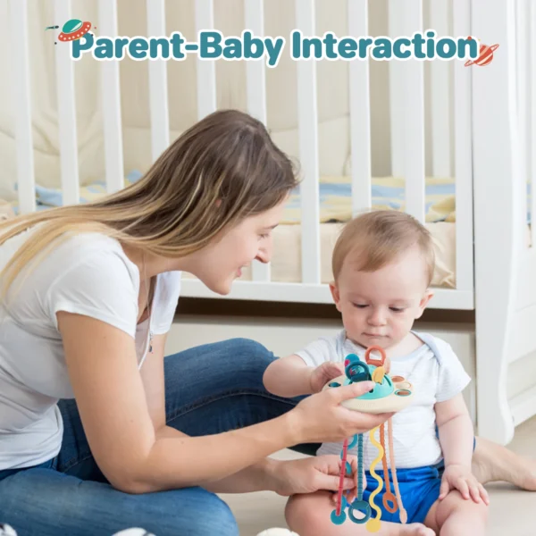 Montessori Toys, Sensory Toys for Toddlers,UFO Food Grade Silicone Pull String Activity Toy,Travel Toys for Baby,Baby Toys - Image 5