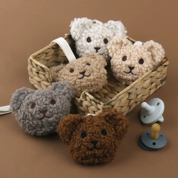 Handmade Plush Bear Baby Pacifier Clip Chain Pendant Korean Cartoon Newborn Dummy Nipples Holder Clips Toys Baby Accessories - Image 2