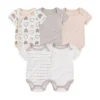 5 Pcs/Lot Four Seasons Fashion Cartoon Short Sleeve Baby Boy Girl Bodysuits Soft Newborn Onesies Clothes - Image 3