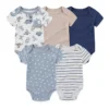 5 Pcs/Lot Four Seasons Fashion Cartoon Short Sleeve Baby Boy Girl Bodysuits Soft Newborn Onesies Clothes - Image 2
