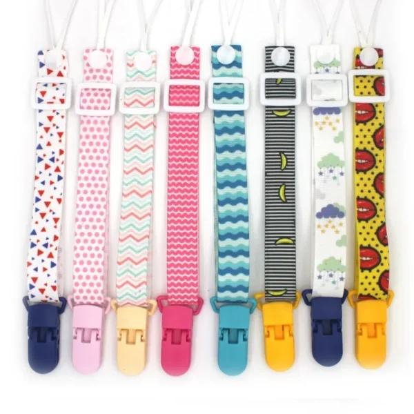 Fixed Button Baby Pacifier Clips Chain Ribbon Dummy Soother Holder Chains Adjustable Buckle Strap for Pacifier Baby Feeding Gift - Image 3