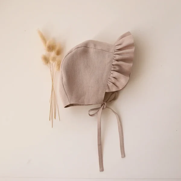 2Pcs Spring Baby Girls Playsuit With Hat Long Sleeves Newborn Romper Cotton Linen Fabric Infant Clothes - Image 3