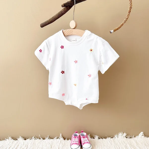 Summer Baby Romper Newborn Floral Print Round Neck Short Sleeved Jumpsuit Cotton Infant Bodysuit Girls Child Clothing 0-18M - Image 5